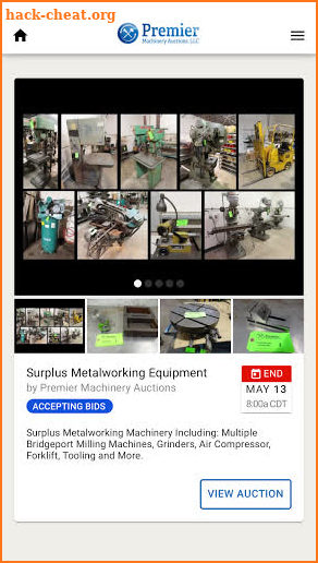 Premier Machinery Auctions screenshot