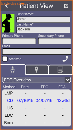 Prenatal Patient Tracker screenshot