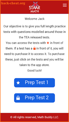 Prep Test STAAR Math - Grade 6 screenshot