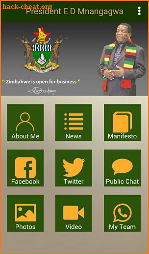 President E D Mnangagwa screenshot