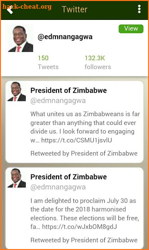 President E D Mnangagwa screenshot