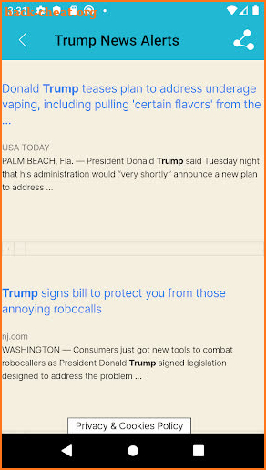 President Trump News Alerts screenshot