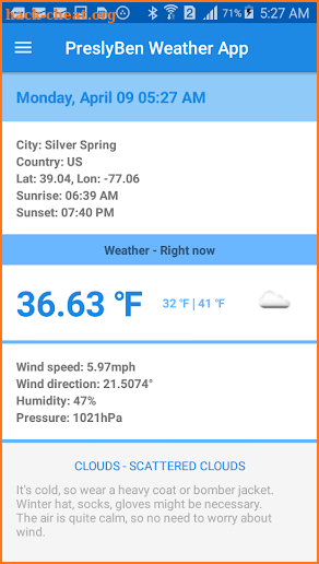 PreslyBen Weather App screenshot