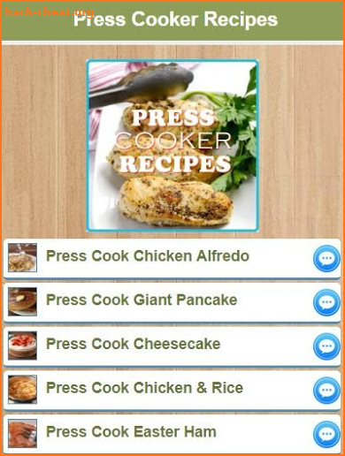 Press Cooker Recipes screenshot