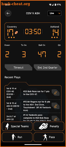 PressBox Football Stats screenshot