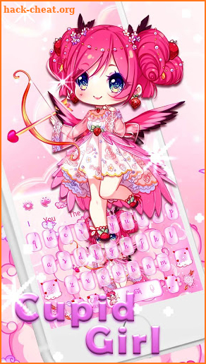 Pretty Cupid Girl Keyboard Theme screenshot