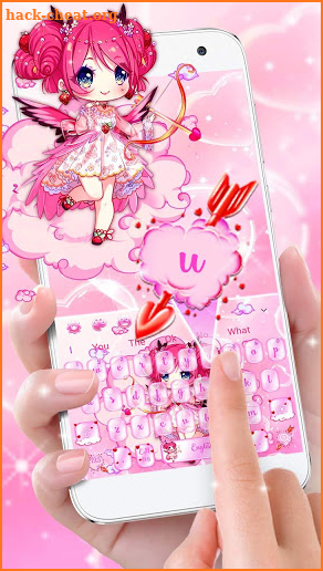 Pretty Cupid Girl Keyboard Theme screenshot