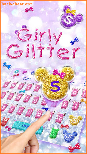 Pretty Girly Glitter Keyboard Theme screenshot