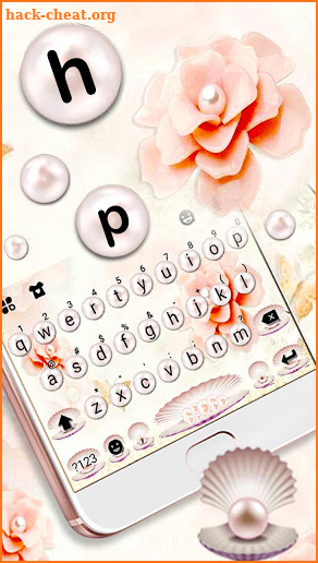 Pretty Pearl Flowers Keyboard Theme screenshot