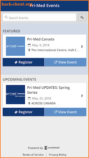 Pri-Med Events screenshot