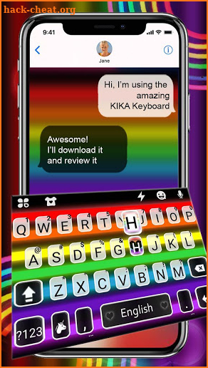 Pride Rainbow Neon Keyboard Theme screenshot