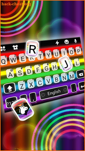 Pride Rainbow Neon Keyboard Theme screenshot
