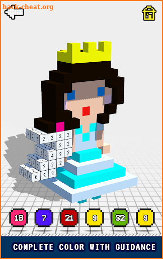 Princess 3D Color by Number: Voxel Coloring Book screenshot