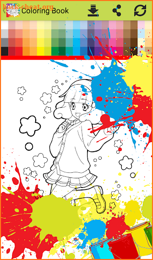 Princess anime Coloring Books for Kids Free Games screenshot