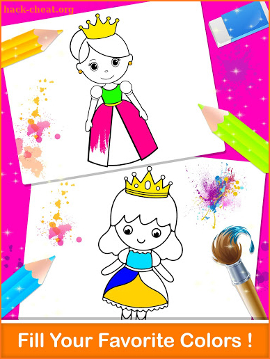 Princess Coloring Book & Drawing Book - Kids Game screenshot