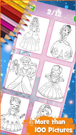 Princess Coloring Book - Learn & Games for Kids screenshot