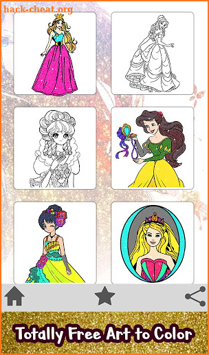 Princess Glitter Color by Number - Girls Coloring screenshot