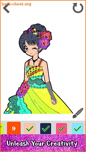 Princess Glitter Color by Number - Girls Coloring screenshot