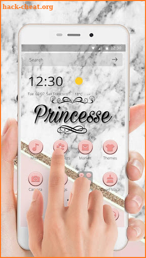 Princesse Pink Gloden Marble Theme screenshot