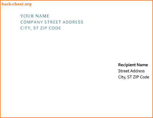 Printable Envelope Templates screenshot