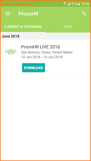 PrismHR's Events screenshot