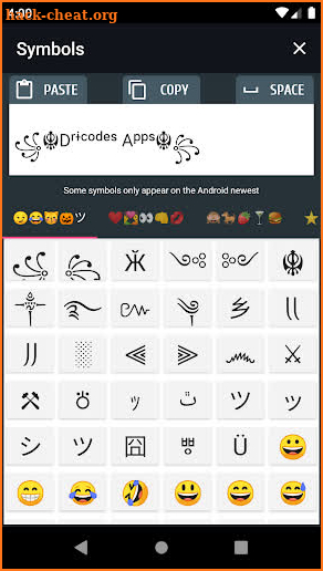 PRO Symbols, Nicknames, Letters, Text tools screenshot