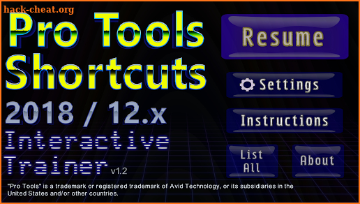 Pro Tools 12 / 2018 Shortcuts: Interactive Trainer screenshot