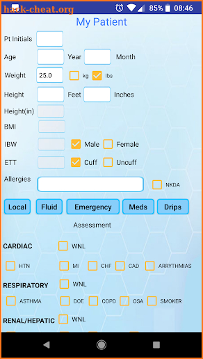 ProCalc Anesthesia screenshot