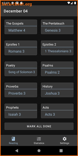 Professor Grant Horner's Bible Reading System screenshot