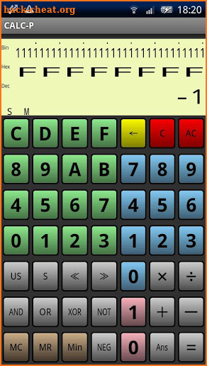 Programmer's calculator CALC-P screenshot