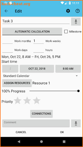 Project Schedule screenshot
