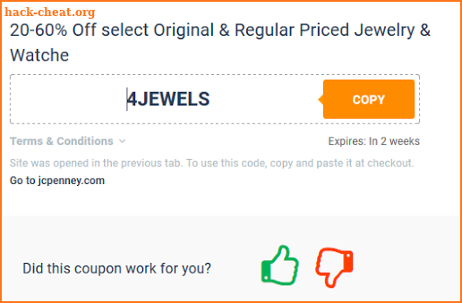 Promo Coupons for JCPenney screenshot
