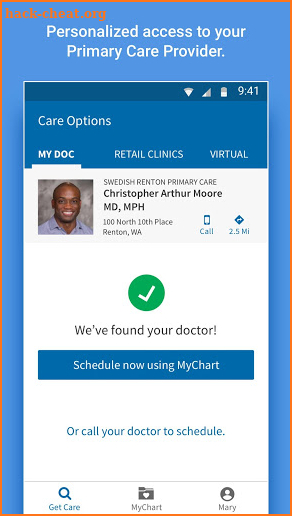Providence Health Connect screenshot