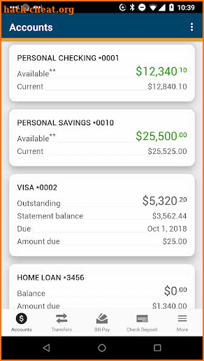 Provident Bank screenshot