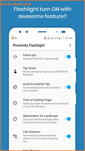 Proximity Flashlight: Just Tap to Light Everything screenshot