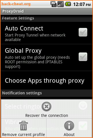 ProxyDroid screenshot