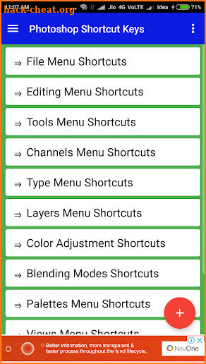 PS Shortcut Keys screenshot