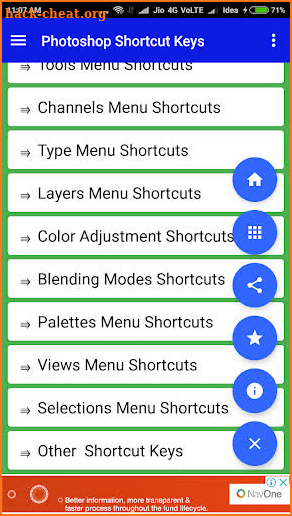 PS Shortcut Keys screenshot
