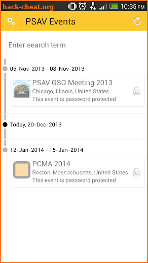 PSAV Events App screenshot