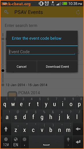 PSAV Events App screenshot