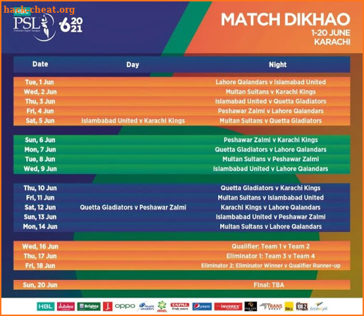 PSL 2021 : Live Cricket TV & PSL 6 Schedule screenshot