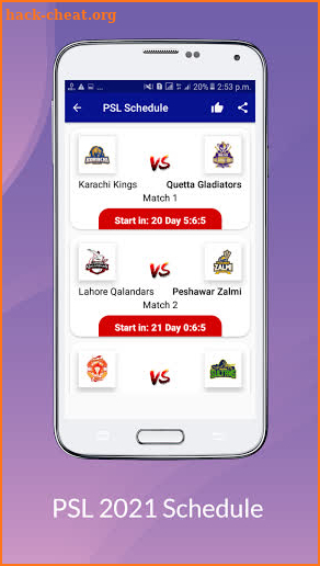 PSL 2021 Schedule ~ Pakistan Super League Season 6 screenshot