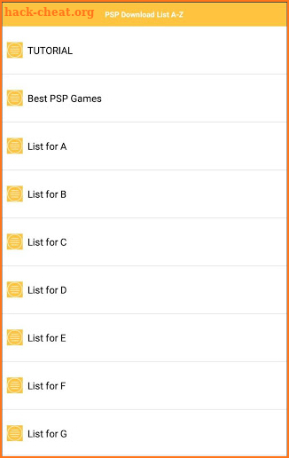 PSP DOWNLOAD LIST A-Z: Emulator and Game screenshot