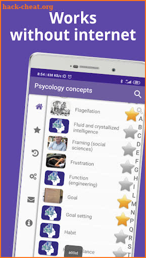 Psychological concepts: facts, terms, learn screenshot