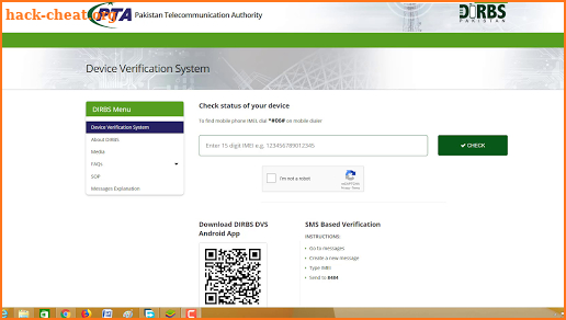 PTA Device Registration And Blocking System screenshot