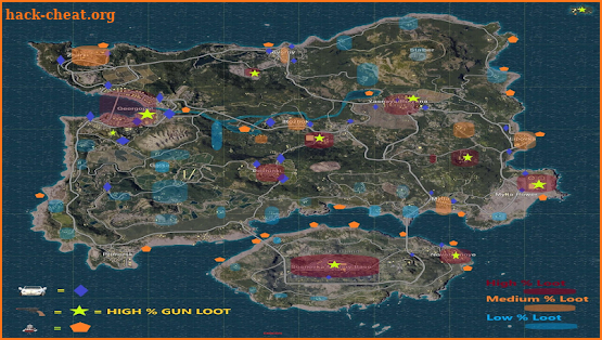 PUBG Island Map of ERANGEL Loot Locations screenshot