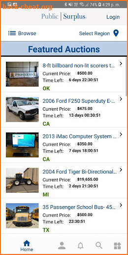 Public Surplus Buyers App screenshot