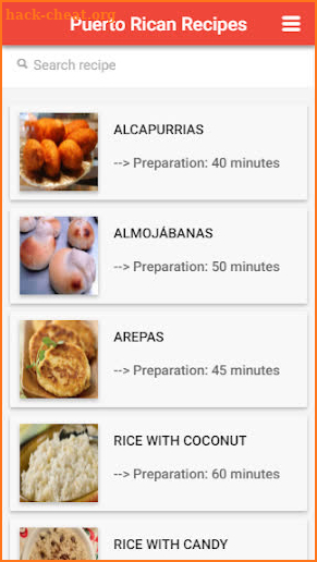 Puerto Rican food recipes screenshot