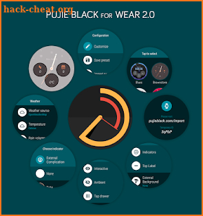 Pujie Black Watch Face for Android Wear screenshot
