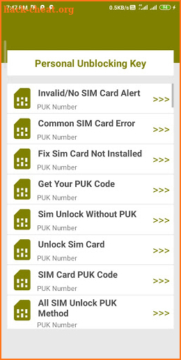 puk sim code unlock screenshot